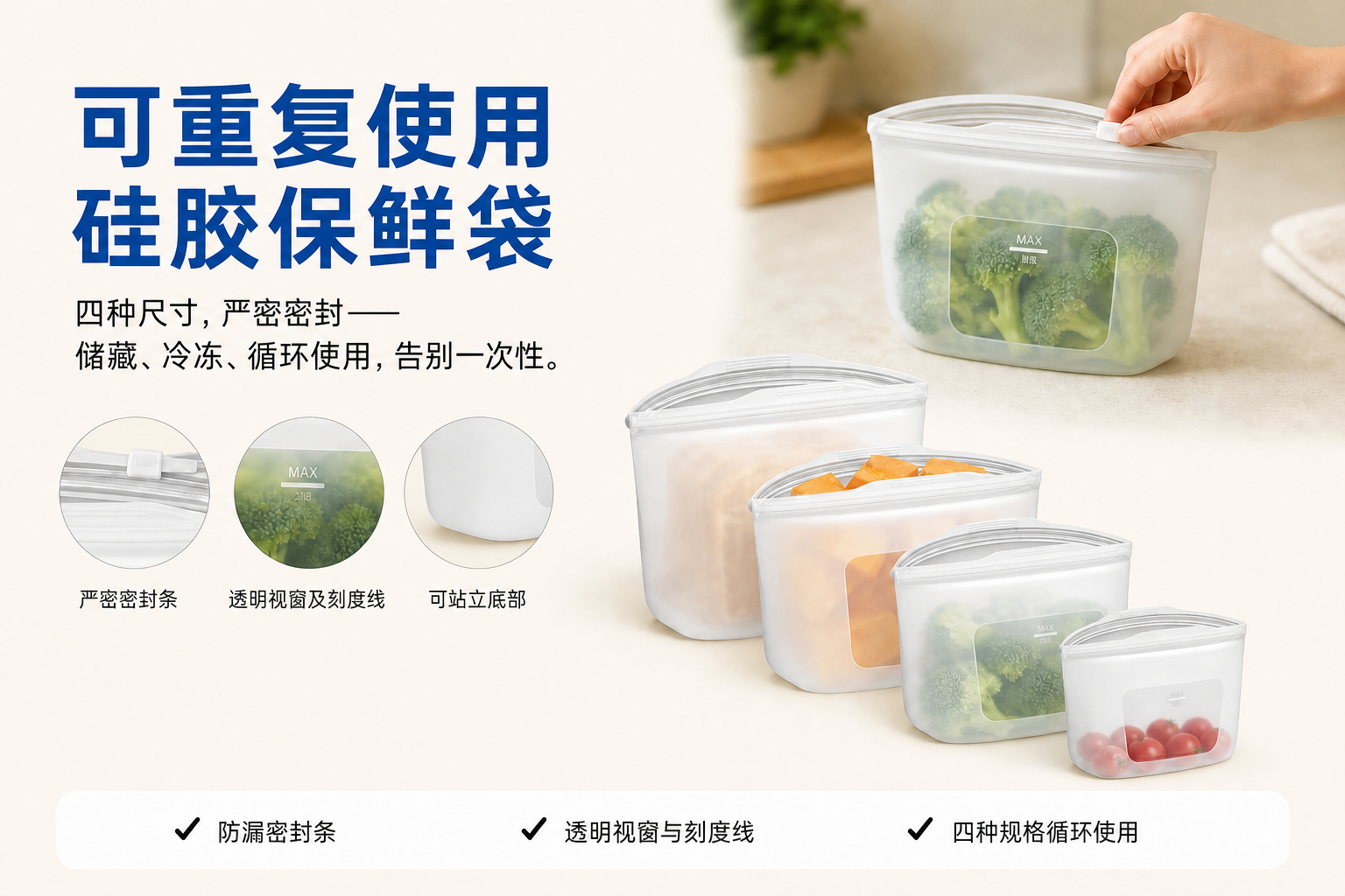 <span style="font-family:inter;"><span style="color:#2f4a52;"><strong>硅胶食物袋，让收纳更清新、更有序</strong></span></span> <link href="https://fonts.googleapis.com/css?family=Inter" rel="stylesheet" type="text/css" />