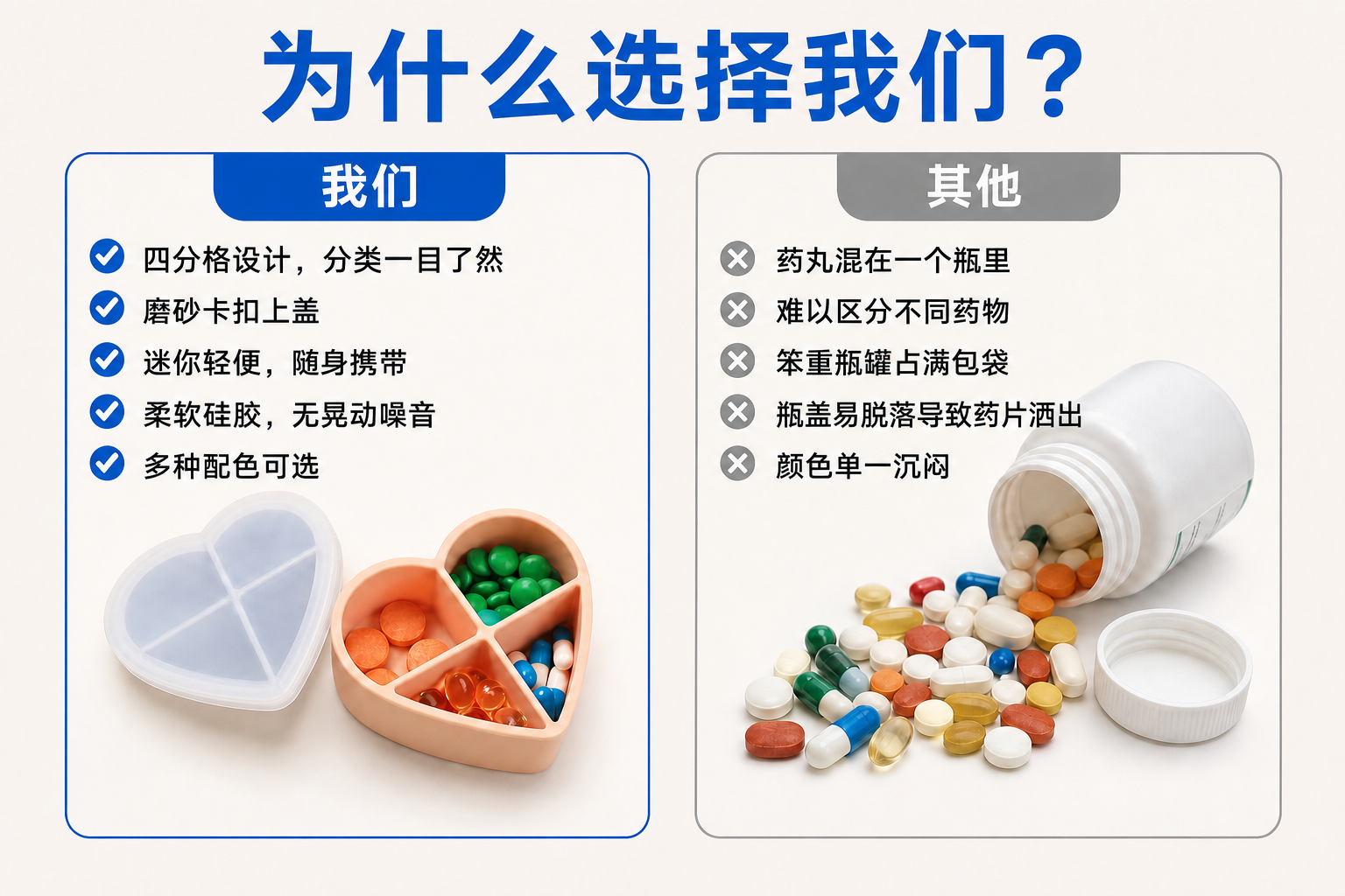 <span style="color:#2f4a52;"><span style="font-family:inter;"><strong>日常用户为什么选择我们的心形药盒 </strong></span></span> <link href="https://fonts.googleapis.com/css?family=Inter" rel="stylesheet" type="text/css" />