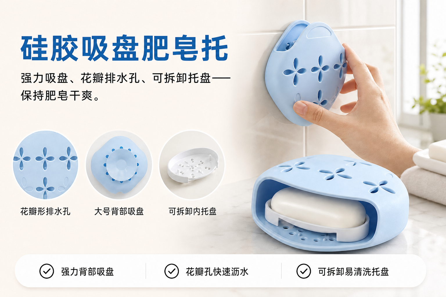 <span style="font-family:inter;"><span style="color:#2f4a52;"><strong>为更少肥皂垢、无需钻孔而设计</strong></span></span> <link href="https://fonts.googleapis.com/css?family=Inter" rel="stylesheet" type="text/css" />