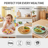 2027 新款不含 Bpa 硅胶婴儿盘带盖食品级儿童幼儿喂养吸力分隔器婴儿硅胶碗