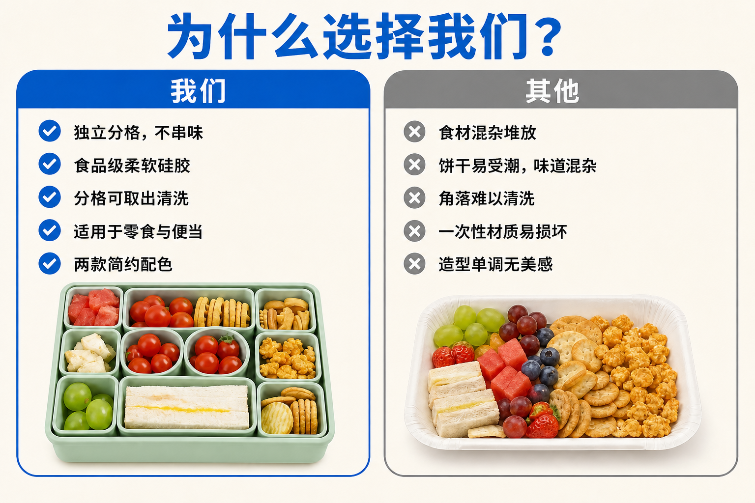 <span style="color:#2f4a52;"><span style="font-family:inter;"><strong>日常打包为什么选择我们的硅胶便当盒 </strong></span></span> <link href="https://fonts.googleapis.com/css?family=Inter" rel="stylesheet" type="text/css" />