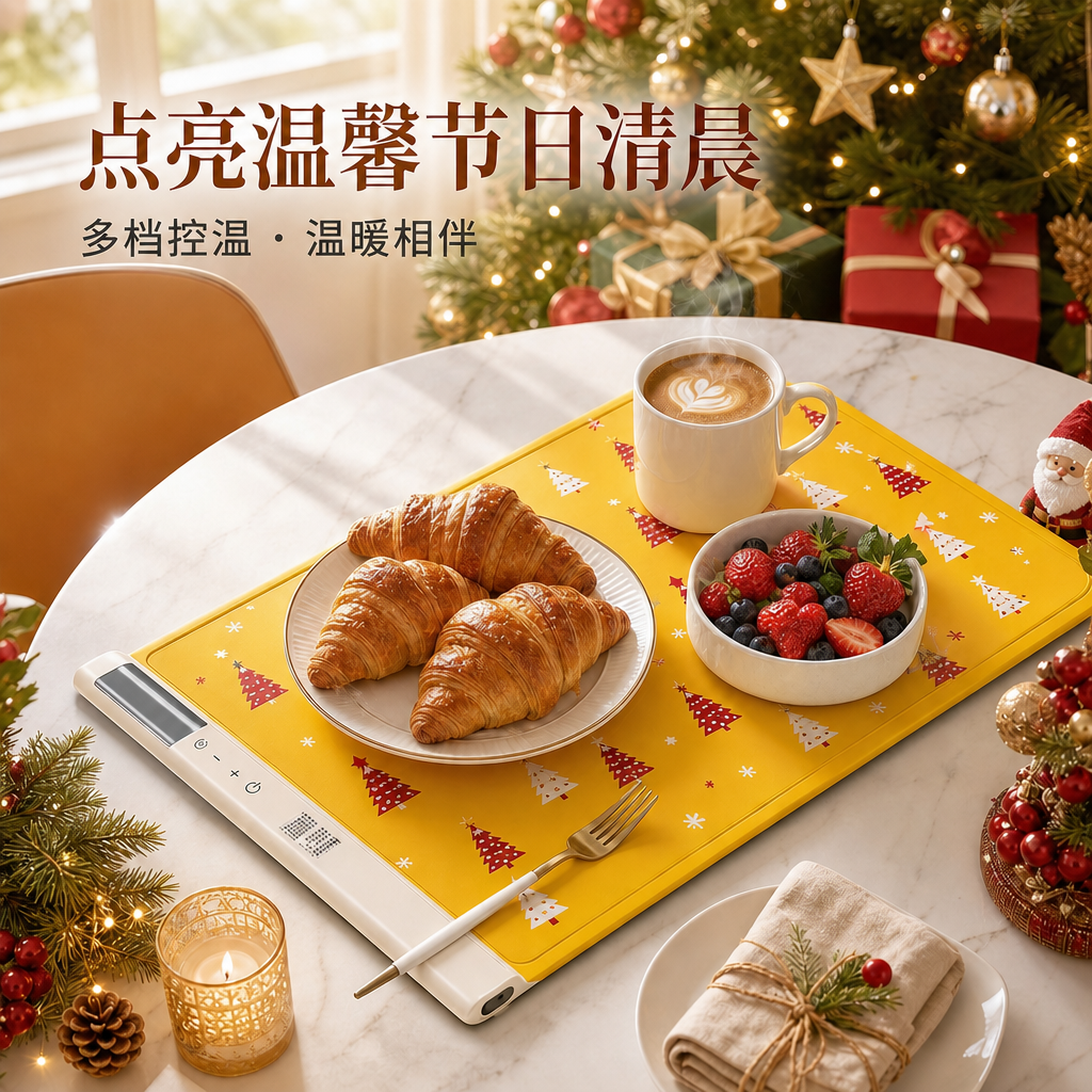 智能硅胶暖菜垫 — 五档保温加热餐垫