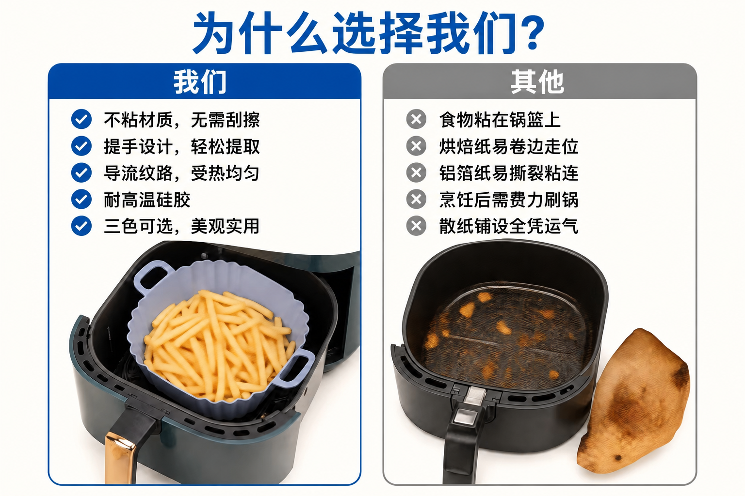 <span style="color:#2f4a52;"><span style="font-family:inter;"><strong>家庭烹饪者为什么选择我们的硅胶空气炸锅衬垫</strong></span></span> <link href="https://fonts.googleapis.com/css?family=Inter" rel="stylesheet" type="text/css" />