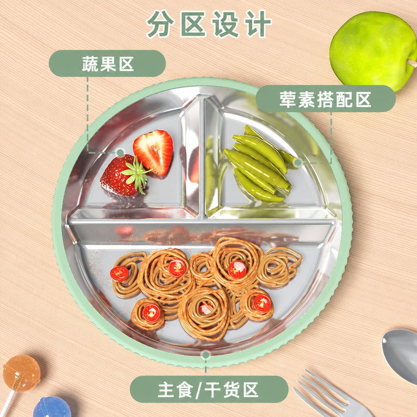 幼儿不锈钢隔板-硅胶套
