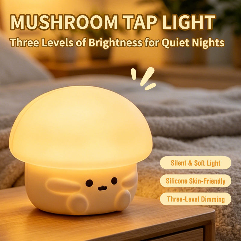 圣诞灯 LED 智能三速可爱硅胶小夜灯房间护眼睡眠氛围拍手灯