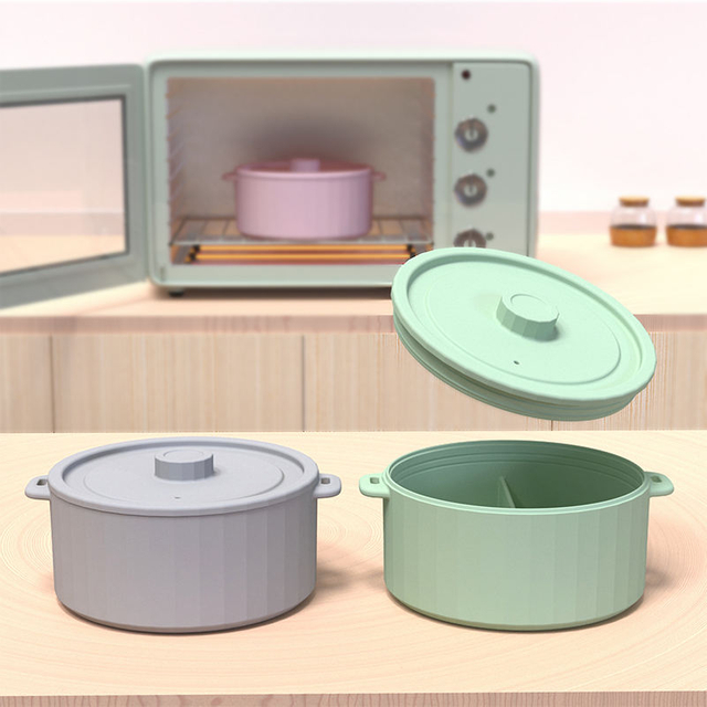 不含 BPA 环保硅胶微波炉蒸锅懒人食品蒸锅碗适合蔬菜和炊具锅