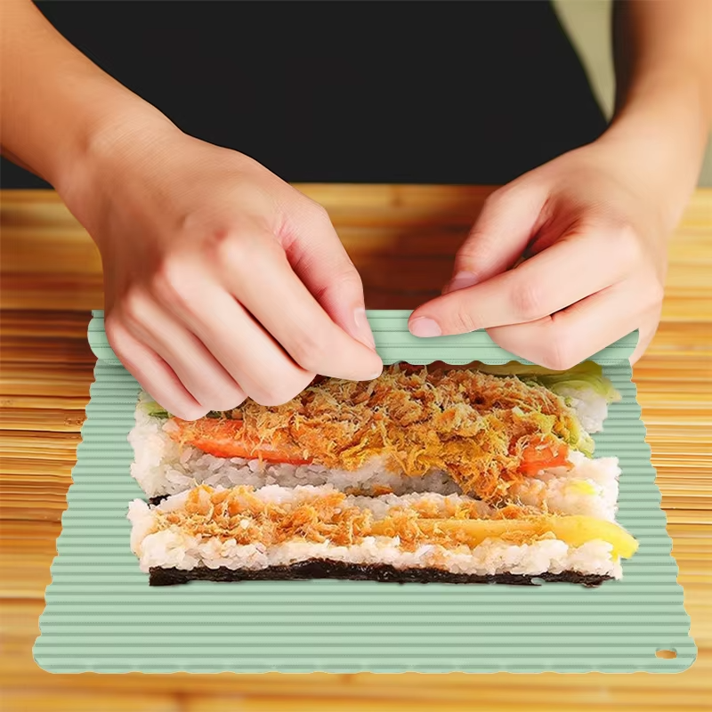Wellfine 不含 BPA DIY 寿司制作工具 食品级 DIY 硅胶寿司卷垫 硅胶寿司垫